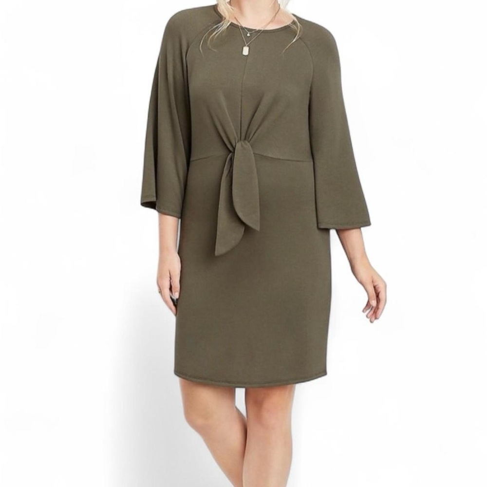Maurice’s front tie sweatshirt dress, green, size XS